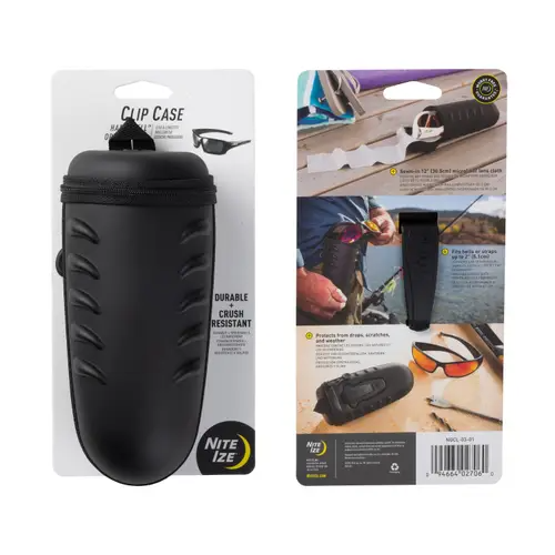 Nite Ize Rugged Hard Shell Optics Case packaging showcasing durable, crush-resistant design for eyewear protection.